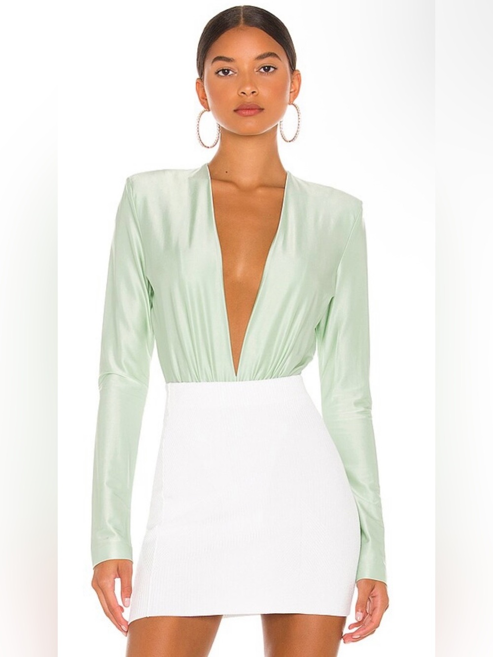 Gauge81 mint stretch-satin bodysuit